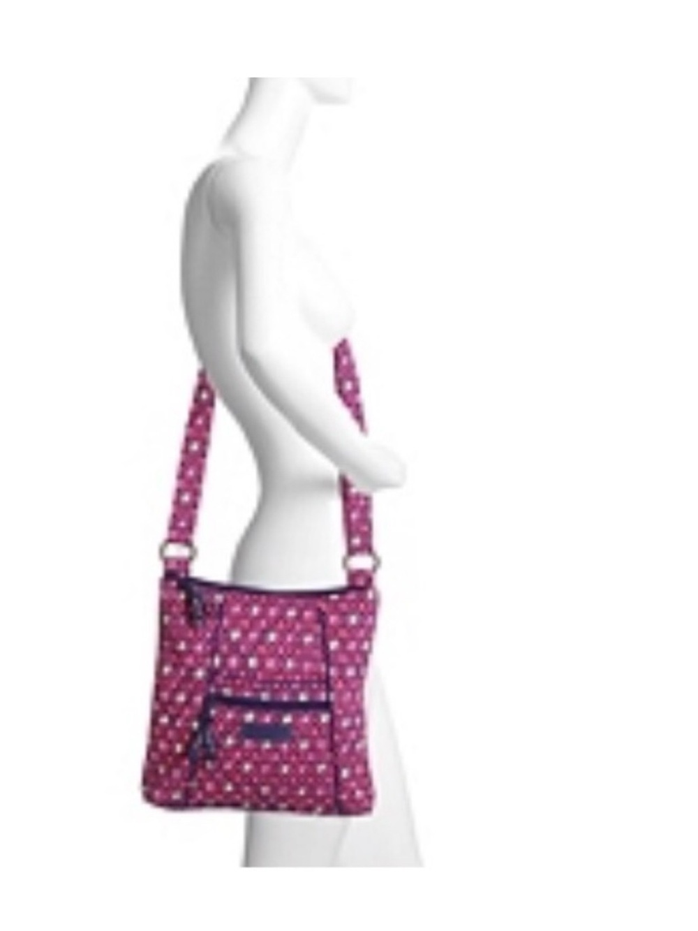 Vera Bradley On the Go Crossbody Bag Plum Crazy Quilted Purple Pink Floral